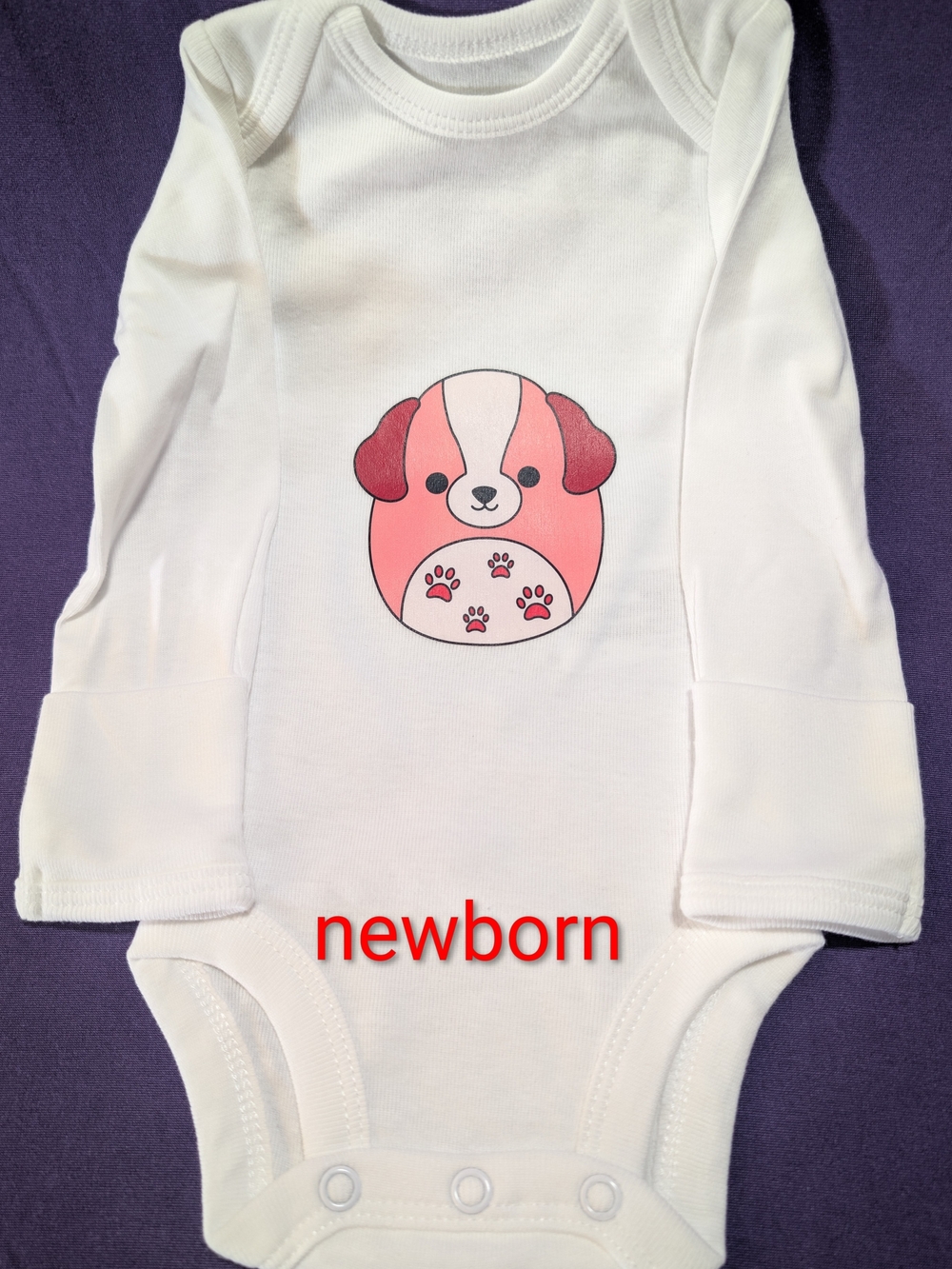 Carter's White Long-Sleeve Bodysuit with Pink Puppy Graphic